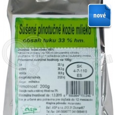 Kozie mlieko sušené plnotučné 33% 200g